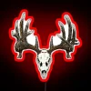 Neon Whimsy: Glowing Rainbow Deer Skull Wall Decor Art Piece