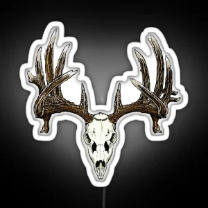 Whitetail Deer Skull RGB Neon Sign