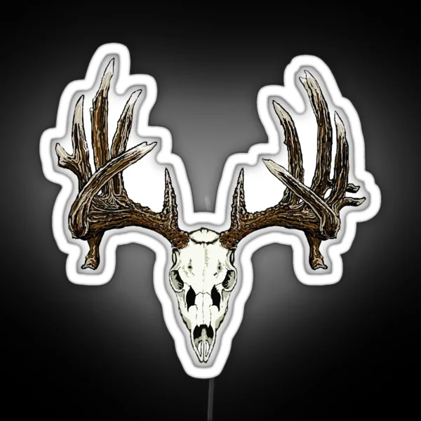 Whitetail Deer Skull RGB Neon Sign