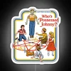 Who's Possessed Johnny LED neon sign in vibrant RGB colors