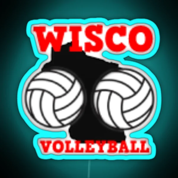 WI Volleyball RGB Neon Sign