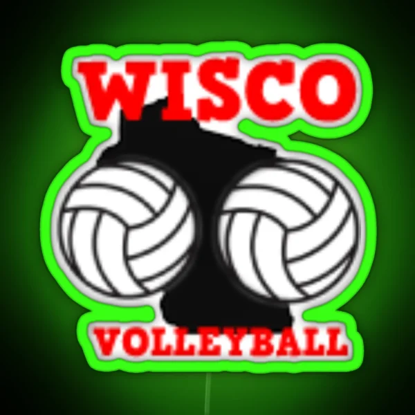 WI Volleyball RGB Neon Sign