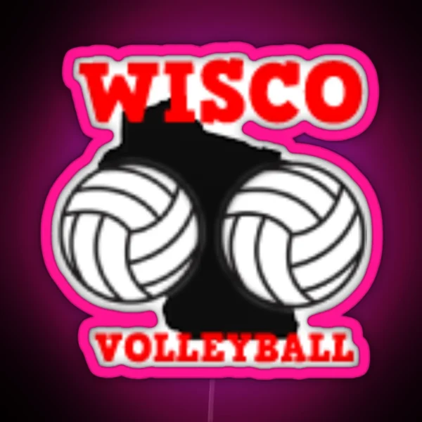 WI Volleyball RGB Neon Sign