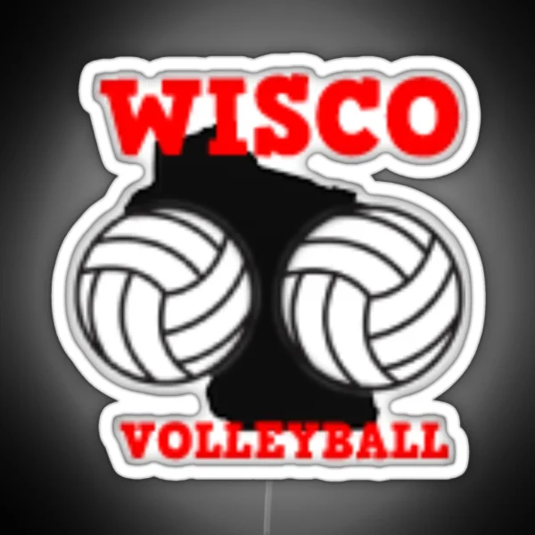 WI Volleyball RGB Neon Sign