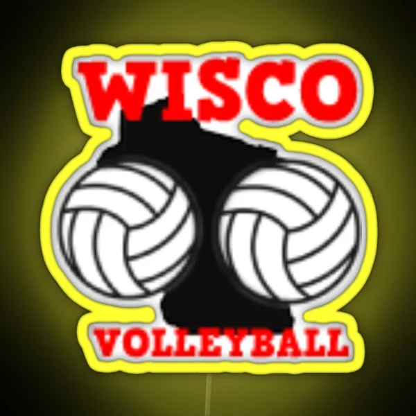 WI Volleyball RGB Neon Sign