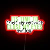 Embracing intuition with vibrant personality in a modern neon sign