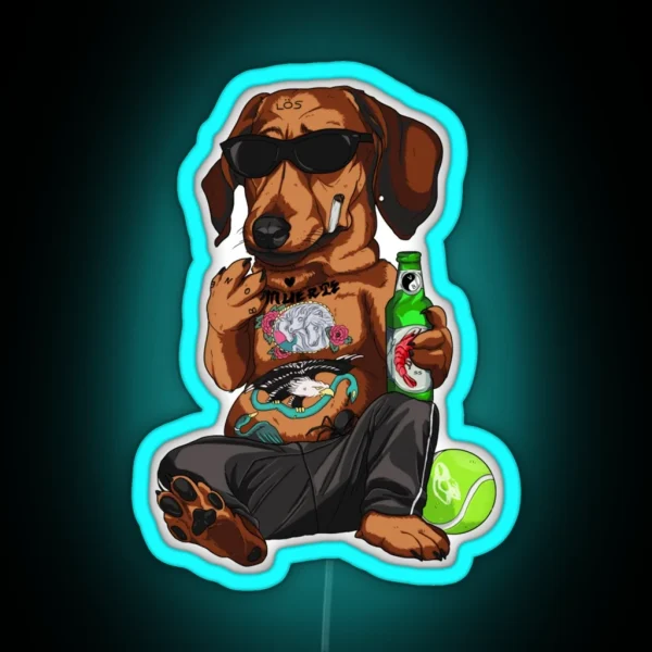 Wiener Dawg Fanart RGB Neon Sign