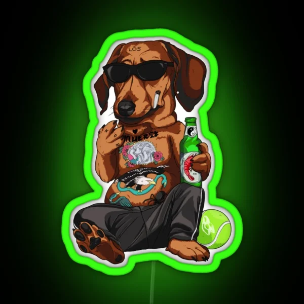 Wiener Dawg Fanart RGB Neon Sign