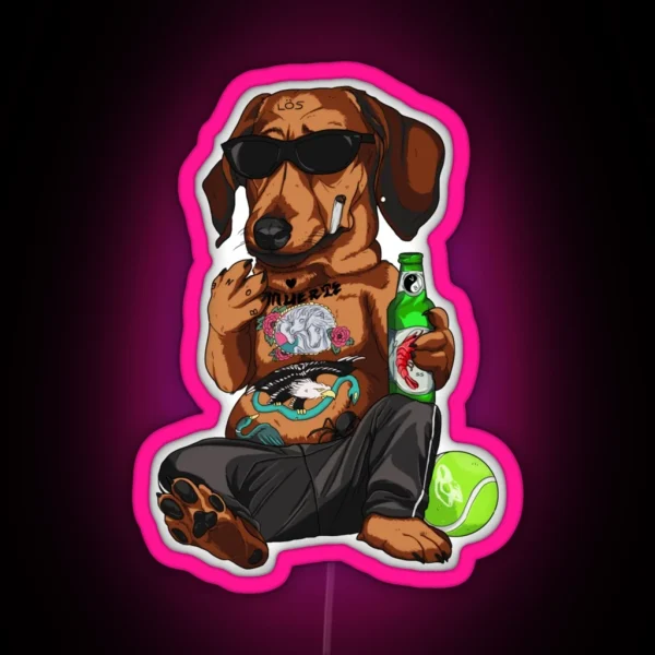 Wiener Dawg Fanart RGB Neon Sign