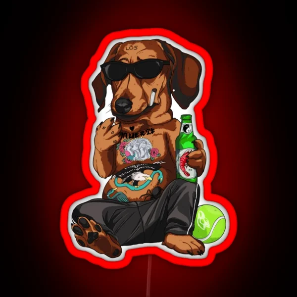 Wiener Dawg Fanart RGB Neon Sign