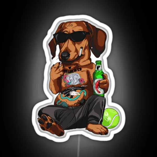 Wiener Dawg Fanart RGB Neon Sign