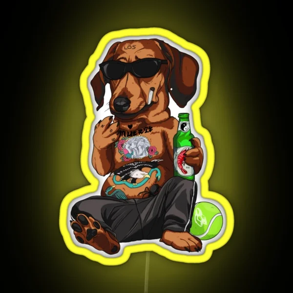 Wiener Dawg Fanart RGB Neon Sign