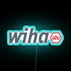 Wiha brand logo illuminated by vibrant RGB neon light accents.