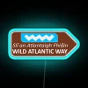 Ireland's Wild Atlantic Coast Route Sign, Handmade RGB Neon Glow