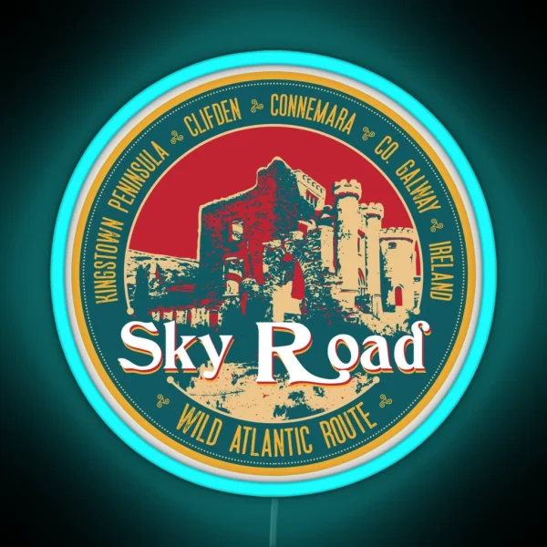Wild Atlantic Way Sky Road Clifden Connemara Galway RGB Neon Sign