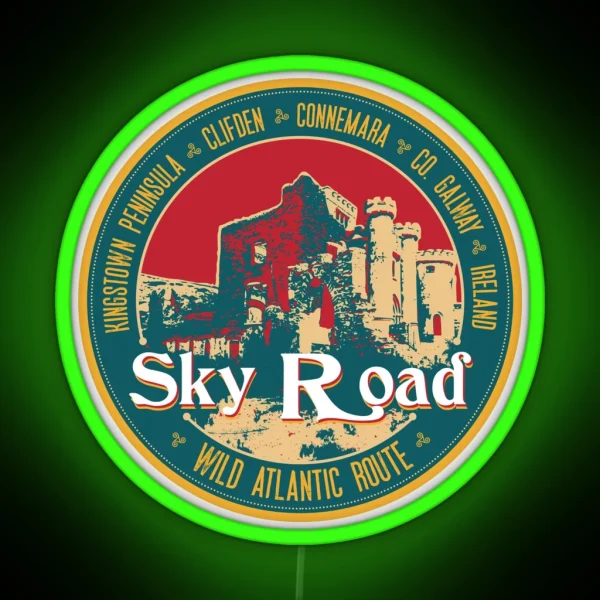 Wild Atlantic Way Sky Road Clifden Connemara Galway RGB Neon Sign