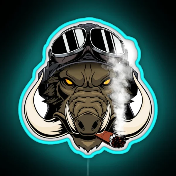 Wild Boar RGB Neon Sign