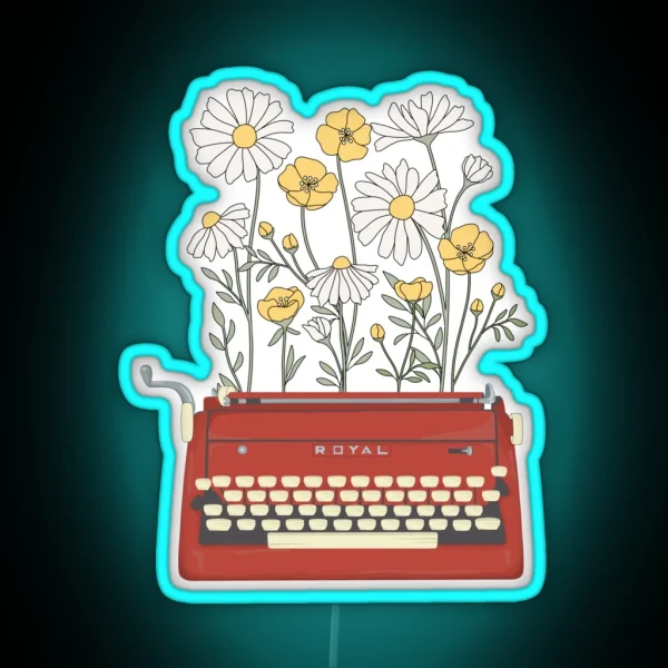 Wild Flower Type Writer RGB Neon Sign