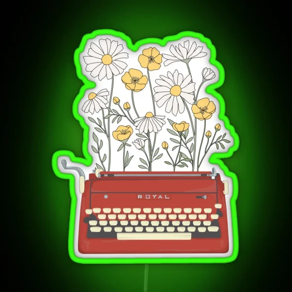 Wild Flower Type Writer RGB Neon Sign