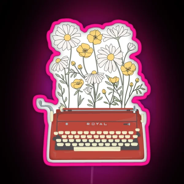 Wild Flower Type Writer RGB Neon Sign
