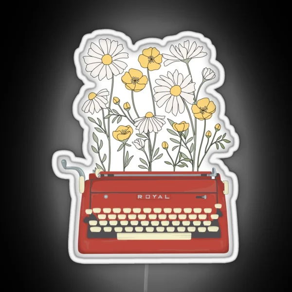 Wild Flower Type Writer RGB Neon Sign