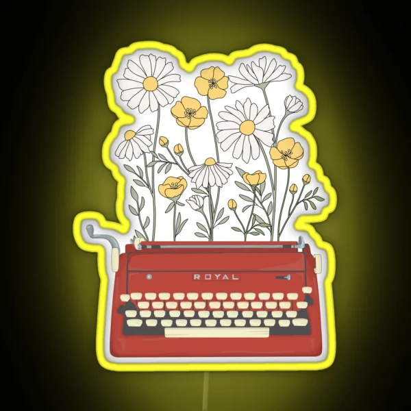 Wild Flower Type Writer RGB Neon Sign