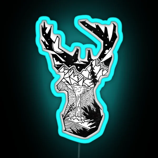Wilderness Deer RGB Neon Sign