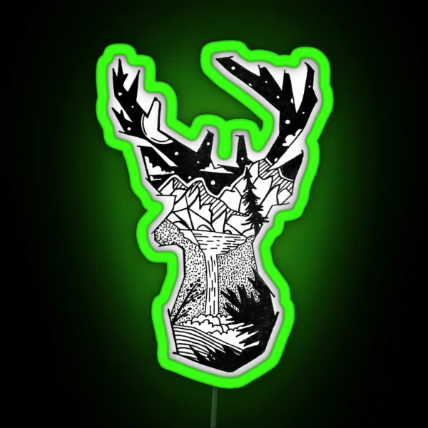 Wilderness Deer RGB Neon Sign