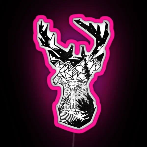Wilderness Deer RGB Neon Sign