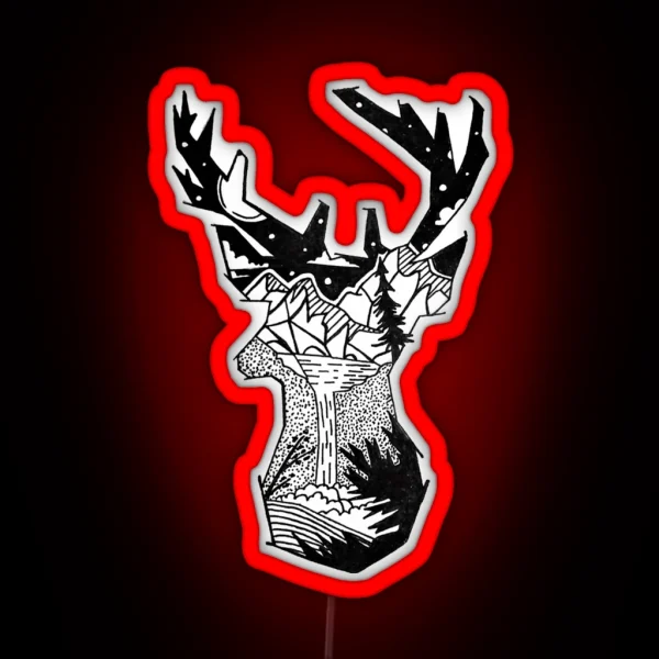 Wilderness Deer RGB Neon Sign