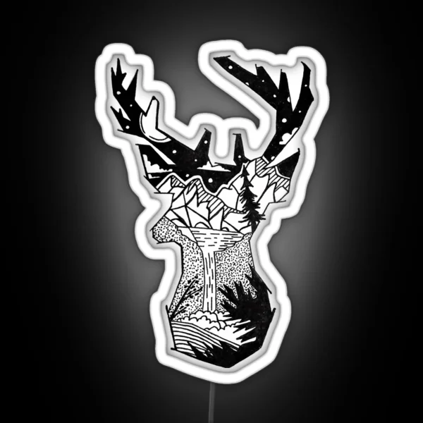 Wilderness Deer RGB Neon Sign