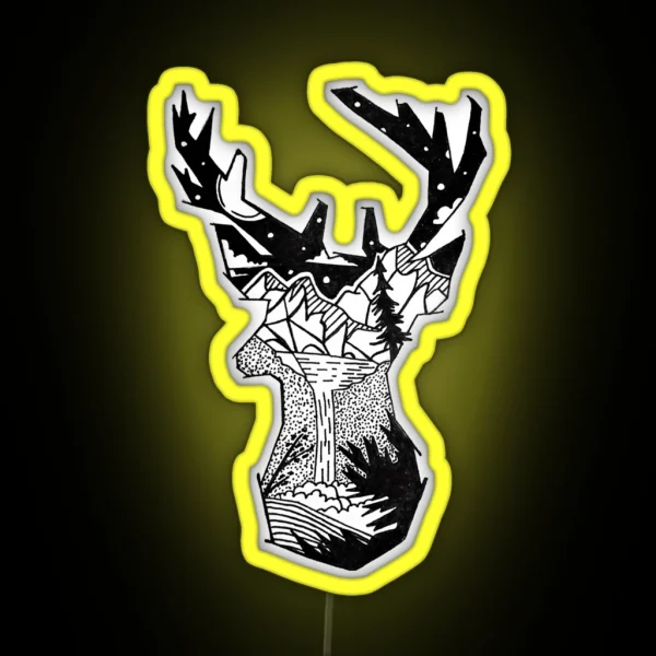 Wilderness Deer RGB Neon Sign