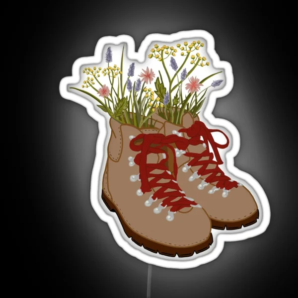 Wildflower Hiking Boots RGB Neon Sign