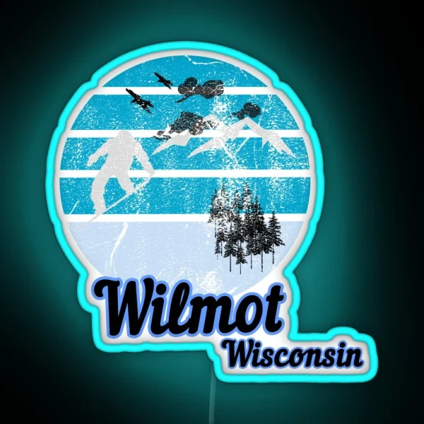 Wilmot Wisconsin Usa Winter Ski Resort RGB Neon Sign