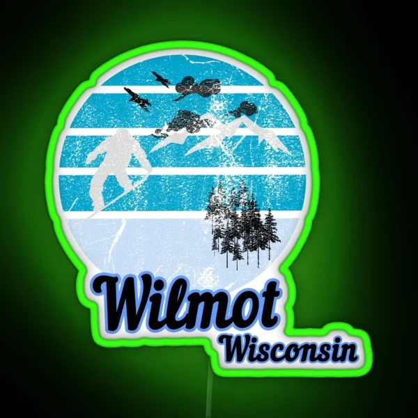 Wilmot Wisconsin Usa Winter Ski Resort RGB Neon Sign