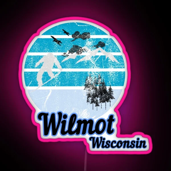 Wilmot Wisconsin Usa Winter Ski Resort RGB Neon Sign