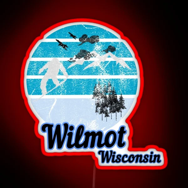 Wilmot Wisconsin Usa Winter Ski Resort RGB Neon Sign