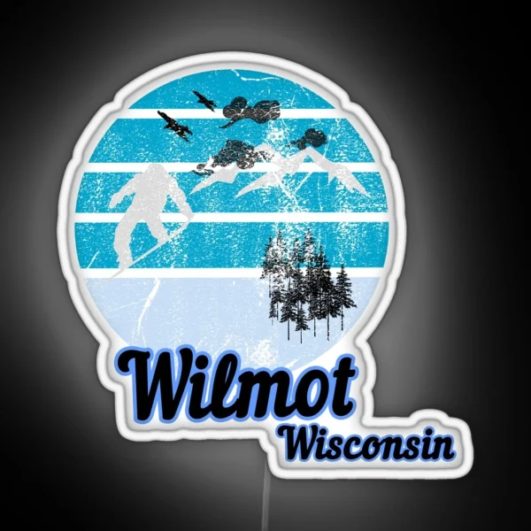 Wilmot Wisconsin Usa Winter Ski Resort RGB Neon Sign