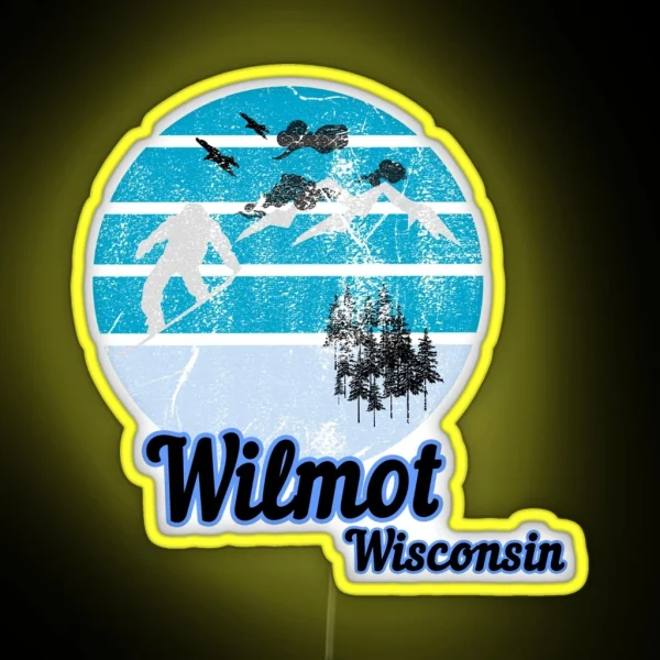 Wilmot Wisconsin Usa Winter Ski Resort RGB Neon Sign