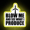 Wind turbine inspired LED sign with colorful RGB glow effects