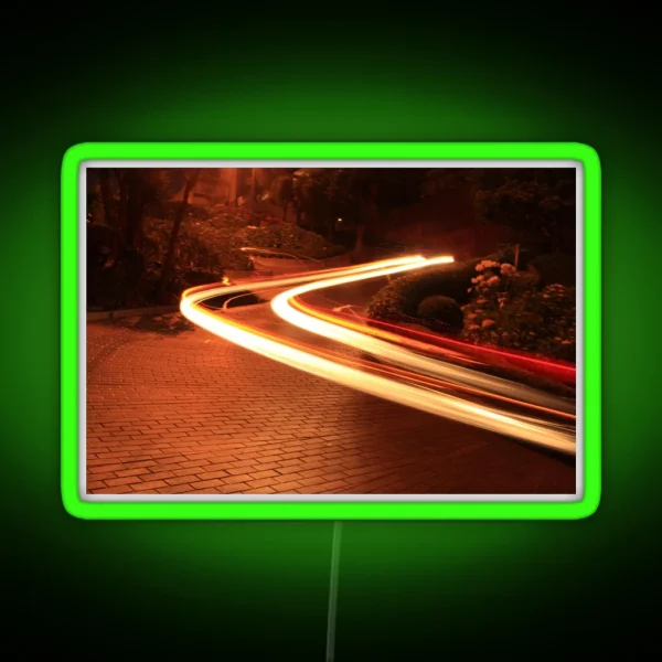 Winding Light Trail Lombard St SFO RGB Neon Sign