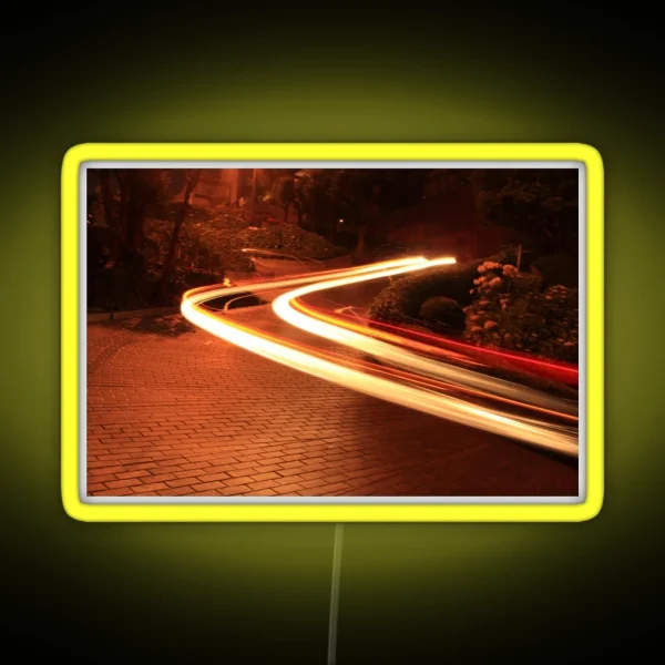 Winding Light Trail Lombard St SFO RGB Neon Sign