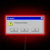 Neon windows error message in retro vaporwave art style.