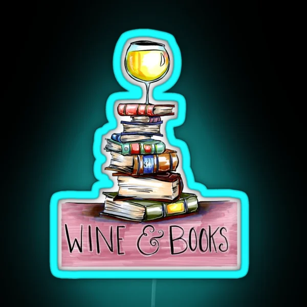 Wine And Books RGB Neon Sign