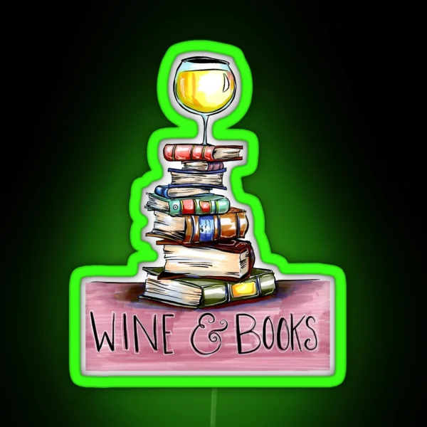 Wine And Books RGB Neon Sign