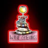 Vibrant Wine and Bookworms Delightful Decorative Neon Sign Flicker