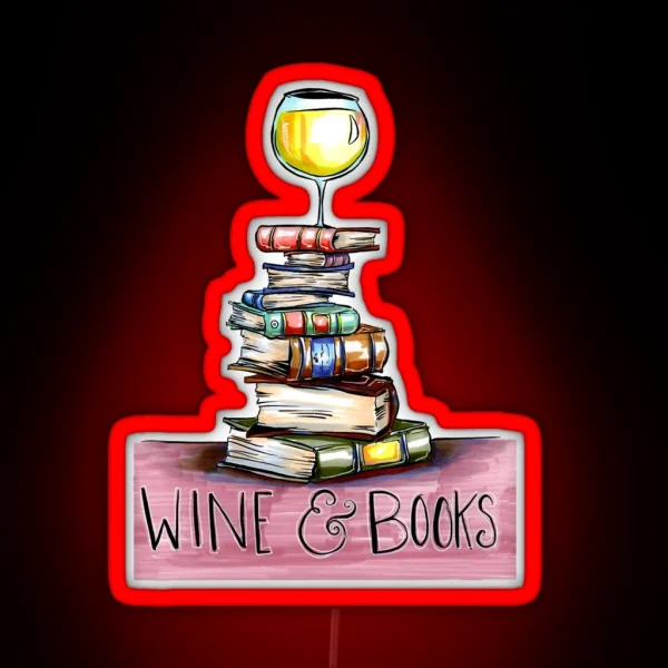 Wine And Books RGB Neon Sign