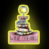 RGB LED neon light display for wine lovers bookshelf decor.