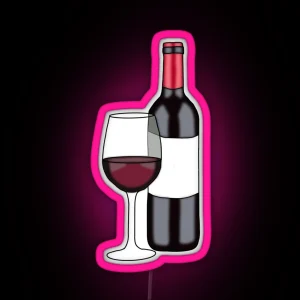 Wine Bottle With Wine Glass RGB Neon Sign