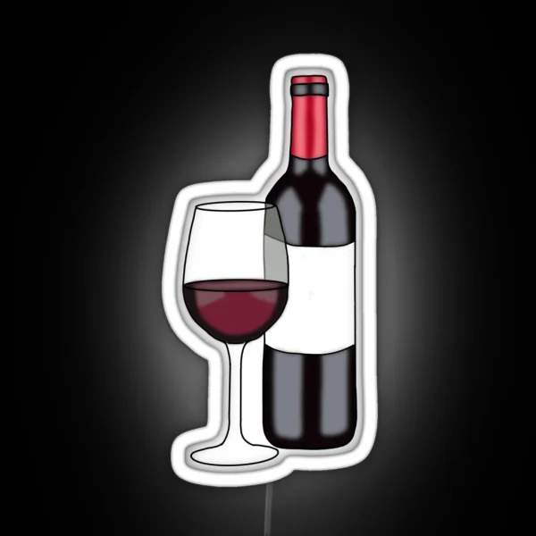 Wine Bottle With Wine Glass RGB Neon Sign